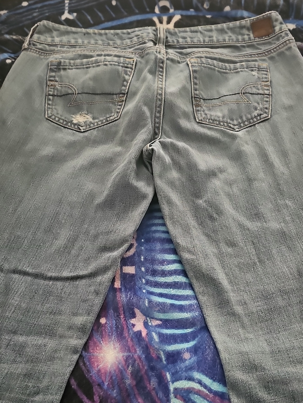 American Eagle Outfitters Light Blue Washed Wide Leg Jeans